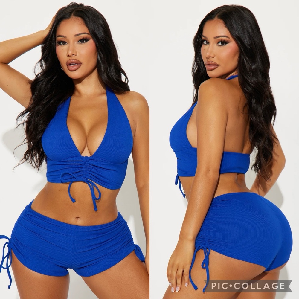 Fashion Nova Sexy Royal Blue Andi 2 Piece Boyshort Bikini